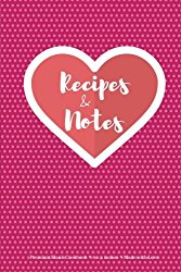 Premium Blank Cookbook, Recipes & Notes: Heart Fuchsia Dots, 100 Pages Blank Recipe Journal, 6×9 in. (Cooking Gifts)