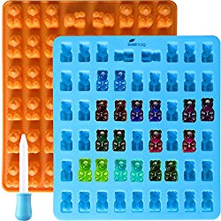 2 Pack 53 Cavity Silicone Gummy Bear Mold With a Bonus Droppers Making Gummy Candy Chocolate with Your Kids together