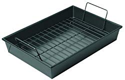 Chicago Metallic Professional Non-Stick Roast Pan with Non-Stick Rack, 13-Inch-by-9-Inch