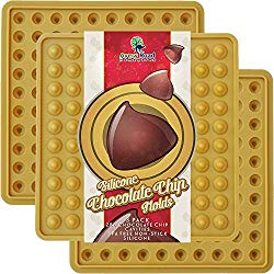 Chocolate Chip Mold Silicone 3 PACK ~ NEW FDA Approved LFGB Professional Grade Silicone Chocolate Chips Candy Molds – Make Non Dairy & Sugar Organic Chocolate Chips & Mini Gumdrop