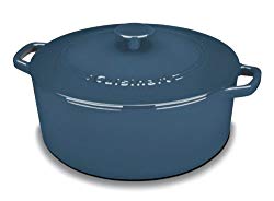 Cuisinart CI670-30BG Chef’s Classic Enameled Cast Iron 7-Quart Round Covered Casserole, Provencal Blue