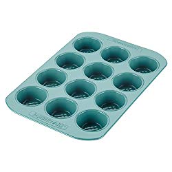 Farberware PURECOOK Hybrid Ceramic Nonstick Bakeware Muffin & Cupcake Pan, Aqua 12-Cup