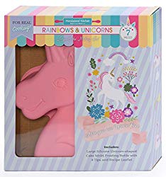 Handstand Kitchen Rainbows and Unicorns 7-piece Real Cake Baking Set with Recipes for Kids