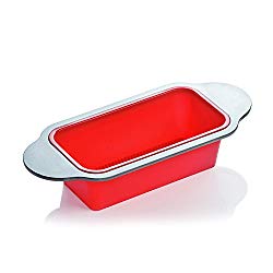 Meatloaf and Bread Pan | Gourmet Non-Stick Silicone Loaf Pan by Boxiki Kitchen | for Baking Banana Bread, Meat Loaf, Pound Cake | 8.5” FDA-Approved BPA-free Silicone, Steel Frame + Handles