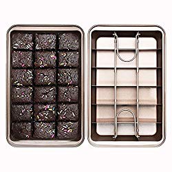 Non Stick Brownie Pans with Dividers, Diveded Brownie Pan All Edges, 8 inch by 12 inch