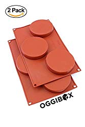 Oggibox 3-Cavity Silicone Disc Mold for Cake, Pie, Custard, Tart and Resin Coaster, Soap, Resin and More Pack of 2