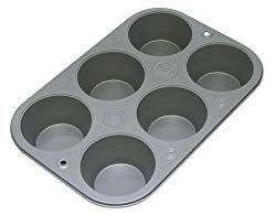 OvenStuff Non-Stick 6 Cup Jumbo Muffin Pan – American-Made, Non-Stick Baking Pans, Easy to Clean and Perfect for Making Jumbo Muffins or Mini Cakes