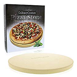 Pizza Stone for Grill and Oven – 15 Inch 3/4″ Extra Thick – Cooking & Baking Stone for Oven and BBQ Grill – With Durable Foam Packaging, Gift Box & Pizza Recipes EBook