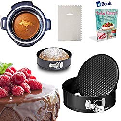 PREMIUM Springform Cake Pan – LEAKPROOF – 7 Inch – BEST Bundle – Fits Instant Pot Pressure Cooker 5, 6 Qt & 8 Quart – BONUS Accessories – Icing Smoother + eBook – Round Cheesecake Tin | For Instapot