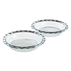 Pyrex Easy Grab 9.5″ Glass Pie Plate, 2 Pack