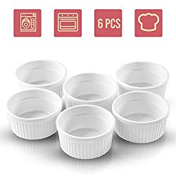Ramekins for Baking as Creme Brulee Dishes – 4 oz Small Bowls Perfect as Baking, Pudding, Sauce, Souffle, Dipping, Custard Cups Dish and Flan Mold, Small Bowls, Dessert Cups, Ramekin Set of 6 Pieces