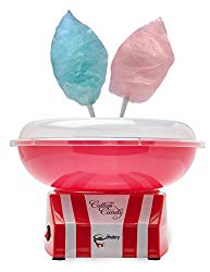 The Candery Cotton Candy Machine – Bright, Colorful Style- Makes Hard Candy, Sugar Free Candy, Sugar Floss, Homemade Sweets for Birthday Parties – Includes 10 Candy Cones & Scooper