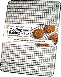 Ultra Cuisine 100% Stainless Steel Wire Cooling Rack for Baking fits Half Sheet Pans  Cool Cookies, Cakes, Breads – Oven Safe for Cooking, Roasting, Grilling – Heavy Duty Commercial Quality