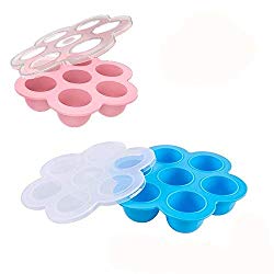 2 Pack Silicone Egg Bites Mold for Instant Pot Accessories – Fits Instant Pot 5,6,8 qt Pressure Cooker Baby Food Freezer Tray with Lid Reusable Storage Container