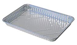 25 Sets of 1/4-Size (Quarter) Sheet Cake Aluminum Foil Pan– Extra Sturdy and Durable – Great for Bake Sales, Events and Transporting Food – 12-3/4″ x8-3/4″ x 1-1/4″