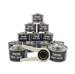 7Penn Liquid Safety Fuel True Heat 6 Hour Cooking Fuel 12-Pack & FREE Lid Opener – Food Warming Heated Cans, Wick Chafing Dish Burner Buffet Warmer