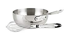 All-Clad 4212 Stainless Steel Tri-Ply Bonded Dishwasher Safe Saucier Pan with Lid/Cookware, 2-Quart, Silver