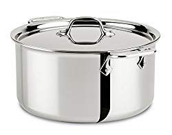 All-Clad 4508 Stainless Steel Tri-Ply Bonded Dishwasher Safe Stockpot with Lid/Cookware, Silver
