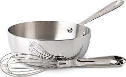 All-Clad Tri-Ply Stainless Steel Saucier with Whisk, 2 Quart