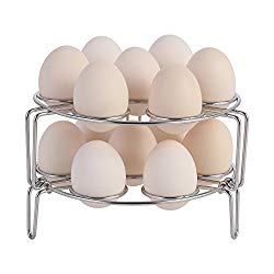 Aozita Stackable Egg Steamer Rack Trivet for Instant Pot Accessories – Fits Instant Pot 5,6,8 qt Pressure Cooker – 2 Pack Stainless Steel Multipurpose Rack