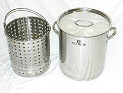 Ballington 42-Quart Stainless Steel Stock Pot w Fry/Steamer/Boil Basket & Lid