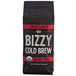 Bizzy Organic Cold Brew Coffee – Smooth & Sweet Blend – Coarse Ground Coffee – 1 Pound