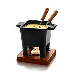 Boska Holland Tealight Fondue Set, For Cheese or Chocolate, Tapas, 200 mL Black, Pro Collection