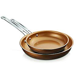 Brentwood BFP-2810C 8-inch and 10-inch Non-Stick Induction Copper Frying Pan Set