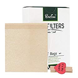 Bstean Tea Filter Bags Disposable Tea Infuser Drawstring Loose Leaf Tea with 100% Natural Unbleached Paper and Free Clip (100 PCS)