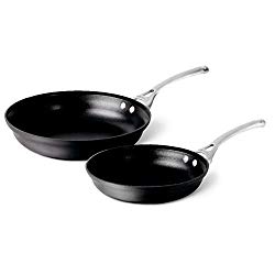 Calphalon Contemporary Hard-Anodized Aluminum Nonstick Cookware, Omelette Fry Pan, 10-inch and 12-inch Set, Black, New Version