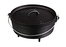 Camp Chef SDO10 10″ Double Black Seasoned Cast Iron Dutch Oven with Lid