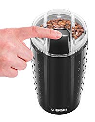 Chefman Electric One-Touch Coffee Grinder for Fresh Coffee Grounds, Dried Nuts, Herbs, and Spices, Durable Stainless Steel Blades, 100 gr./3.5 oz. Bean Capacity, for Up to 12 Cups of Coffee, Black
