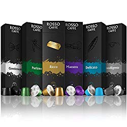 Compatible Capsules for Nespresso OriginalLine Machines – Variety Pack (60 Pods) – By Rosso Caffe