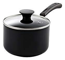 Cook N Home 3-Quart Nonstick Saucepan with Lid/Cover, Black