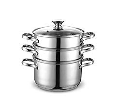 Cook N Home 4 Quart/8-Inch Double Boiler and Steamer Set, Stainless Steel