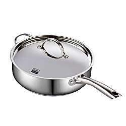 Cooks Standard 5 Quart/11-Inch Classic Stainless Steel Deep Saute Pan with Lid