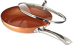Copper Chef 10 Inch Round Frying Pan With Lid – Skillet with Ceramic Non Stick Coating. Perfect Cookware For Saute And Grill