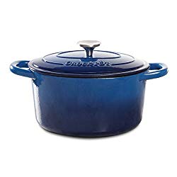 Crock Pot 69145.02 Artisan 7 Quart Enameled Cast Iron Round Dutch Oven, Sapphire Blue