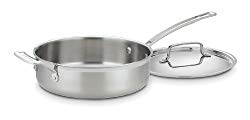 Cuisinart MCP33-24HN MultiClad Pro Stainless 3-1/2-Quart Saute with Helper and Cover