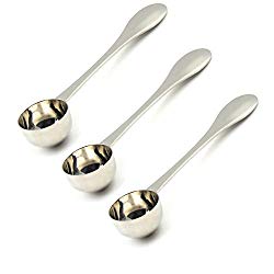 DINGJIN 3 Pcs Stainless Steel 10ml Coffee Measuring Scoop With Long Handle for Ground Coffee,Milk Powder
