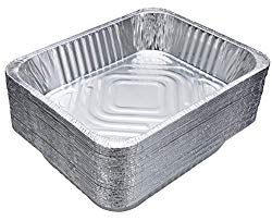 DOBI Aluminum Pans (30-Pack) – Disposable Aluminum Foil Steam Table Deep Pans, Half Size Chafing Pans – 12 1/2″ x 10 1/4″ x 2 1/2″