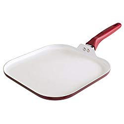 Ecolution Bliss Ceramic Nonstick Griddle – Induction Stainless Steel Base – 11″ Inch, Red