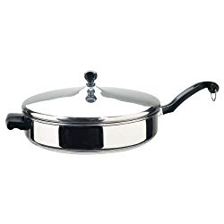 Farberware Classic Series Stainless Steel 4-1/2-Quart Covered Saute Pan with Helper Handle