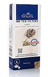 Finum Disposable Paper Tea Filter Bags for Loose Tea, Brown, Large, 100 Count