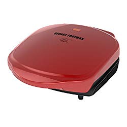 George Foreman 2-Serving Classic Plate Electric Indoor Grill and Panini Press, Red, GR10RM