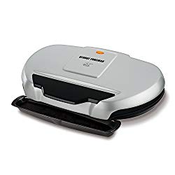 George Foreman 9-Serving Classic Plate Electric Grill and Panini Press, Silver, GR144