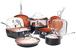 Gotham Steel 1752 Ultimate 15 Piece All in One Chef’s Kitchen Set with Non-Stick Ti-Cerama Copper Coating – Includes Skillets Stock Pots, Deep Fry Basket and Shallow Square Pan