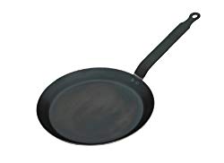 HIC Crepe Pan, Blue Steel, Made in France, 8-Inch Cooking Surface, 9.5-Inches Rim to Rim