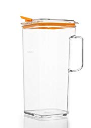 Komax Tritan Clear Large (2 quart) Pitcher With Orange Lid BPA-Free – Great for Iced tea & Water