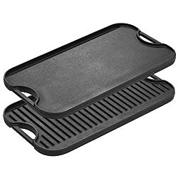 Lodge Pro-Grid Cast Iron Grill and Griddle Combo. Reversible 20″ x 10.44″ Grill/Griddle Pan with Easy-Grip Handles